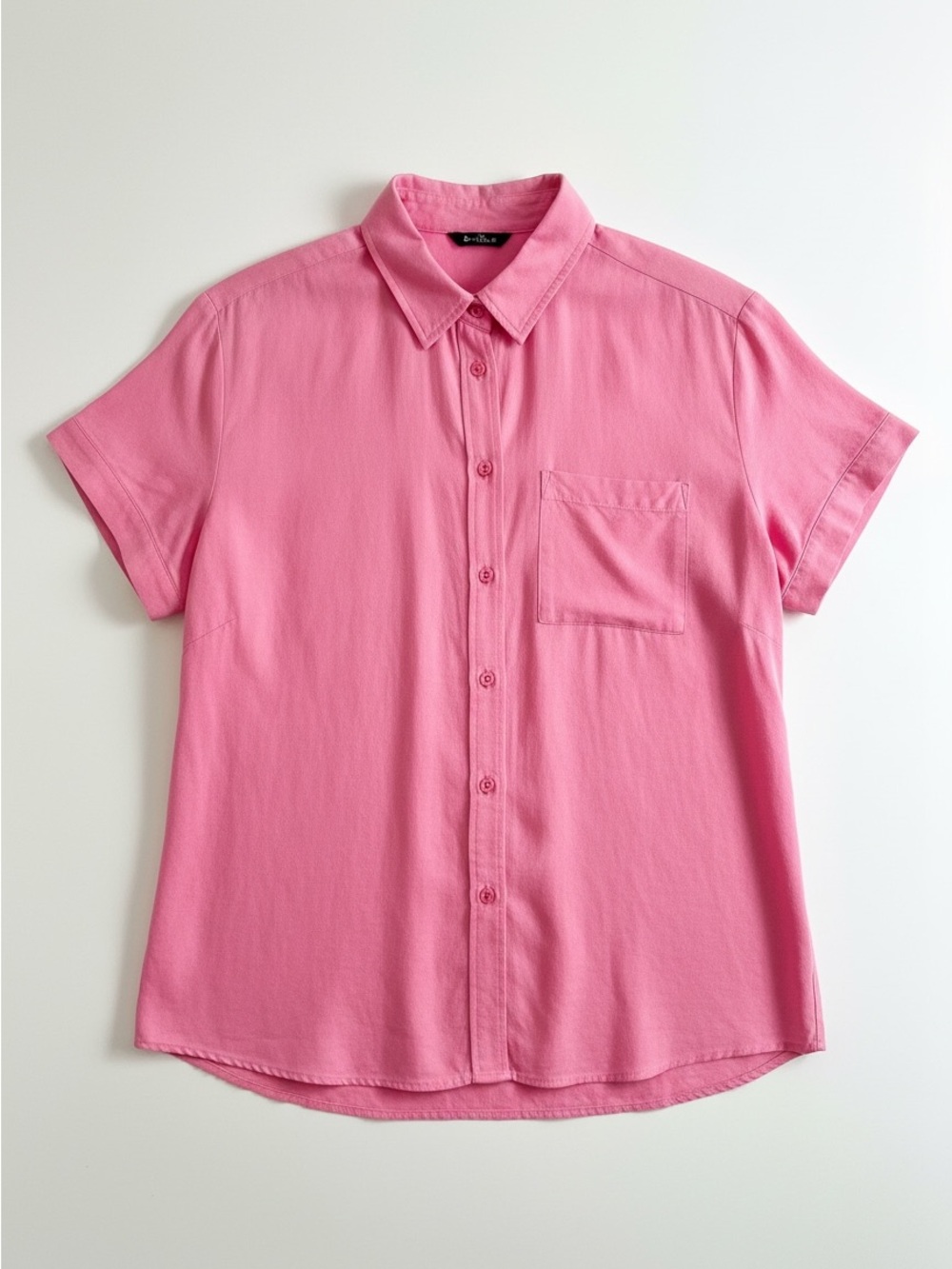 Woman’s 2X Velvet Heart Pink Button-Up Blouse